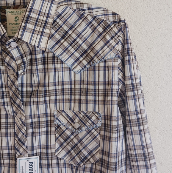 Panhandle Rough Stock Ladies Pearl Snap Western Shirt - Picture 5 of 14